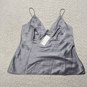 Reformation NWT Women's Mickey Satin Top Lavender Mist Camisole V Neck Blouse L